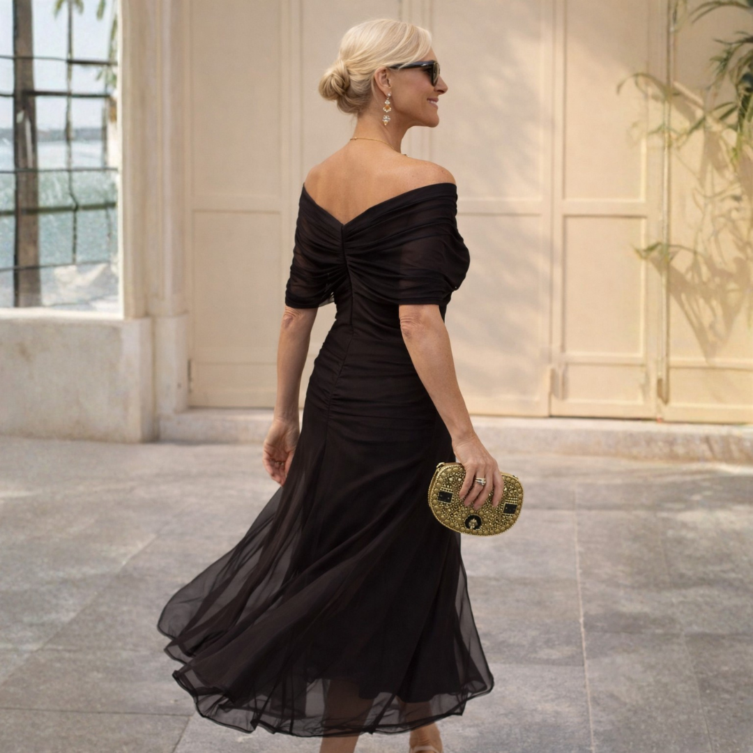 Brianna | Women's Draped V Neck Maxi Dress