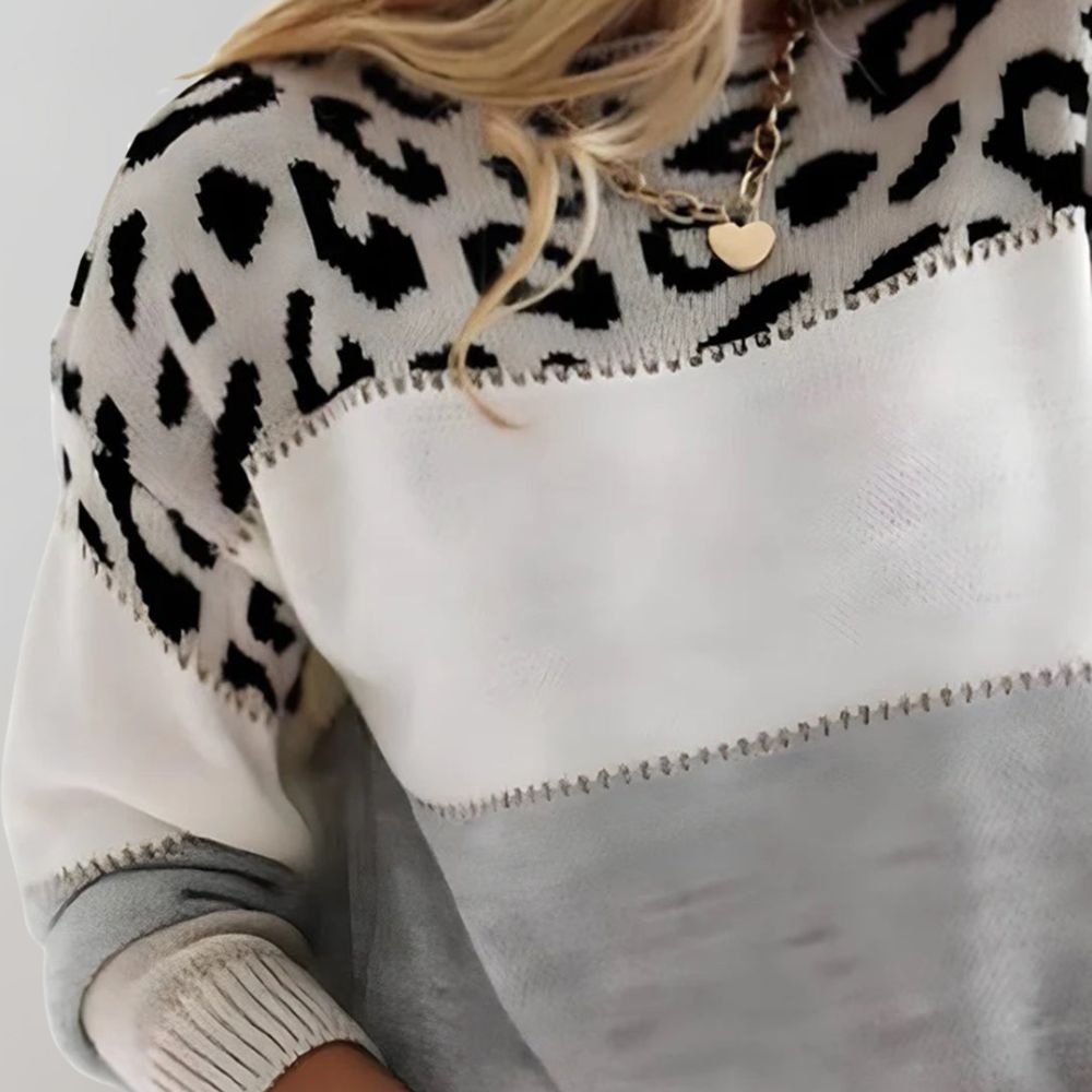 Kennedy | Women's Colourblock Pattern Knit Sweater