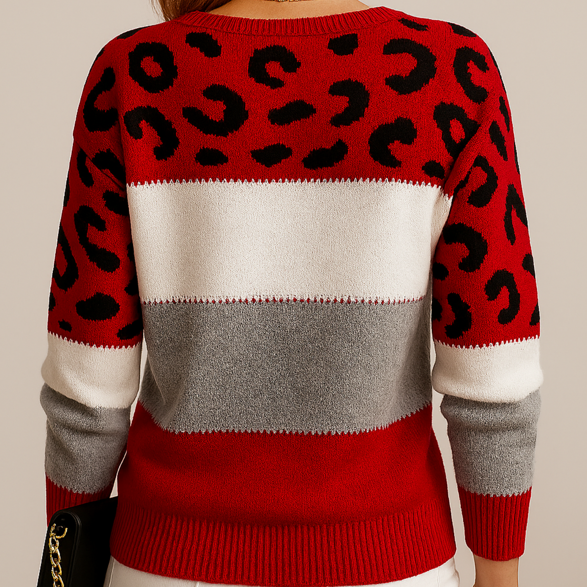 Kennedy | Women's Colourblock Pattern Knit Sweater