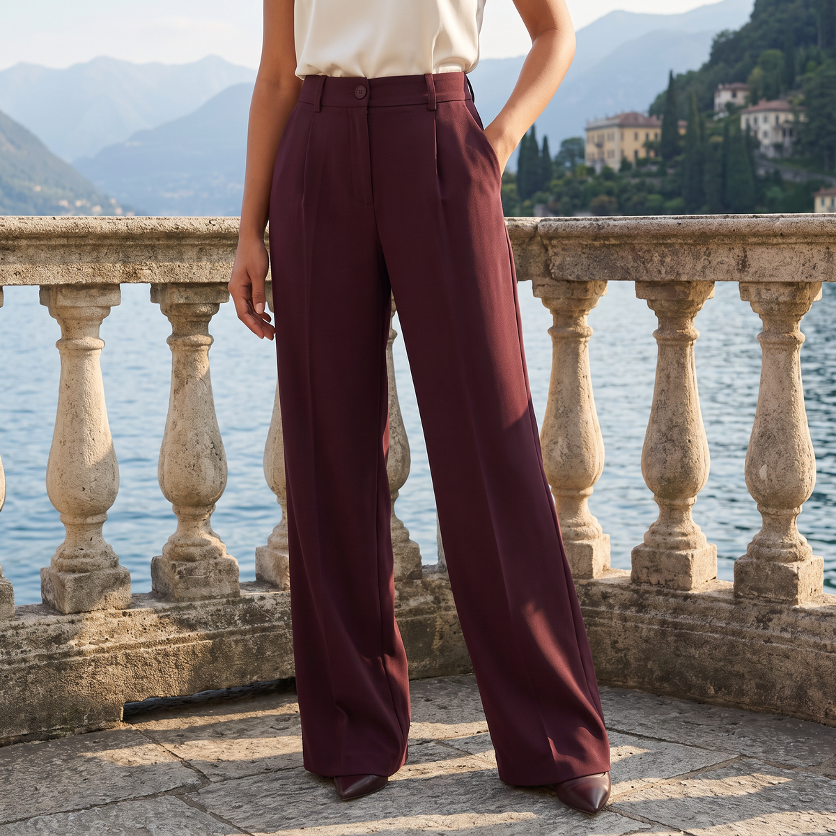 High-Waisted Wide-Leg Pants