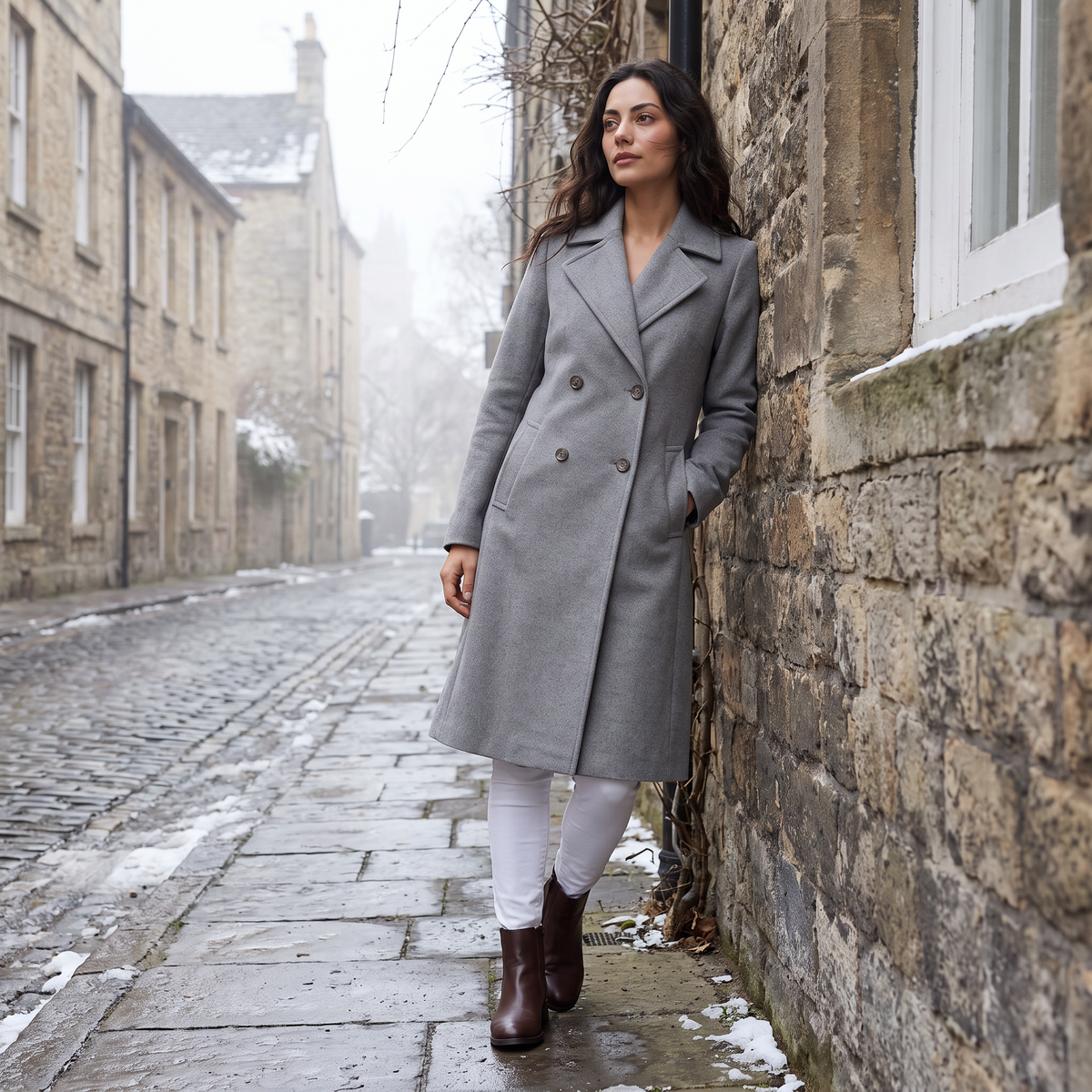 Double-Breasted Long Coat