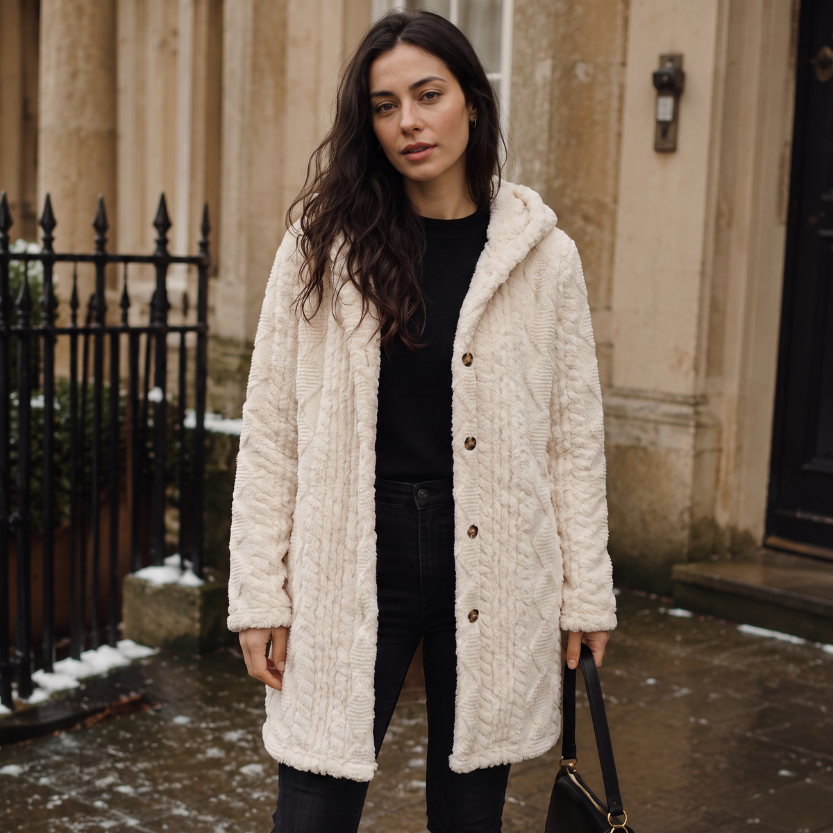 Hooded Teddy Cardigan