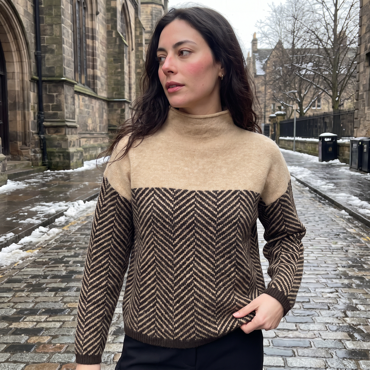 Relaxed Turtleneck Knit Sweater