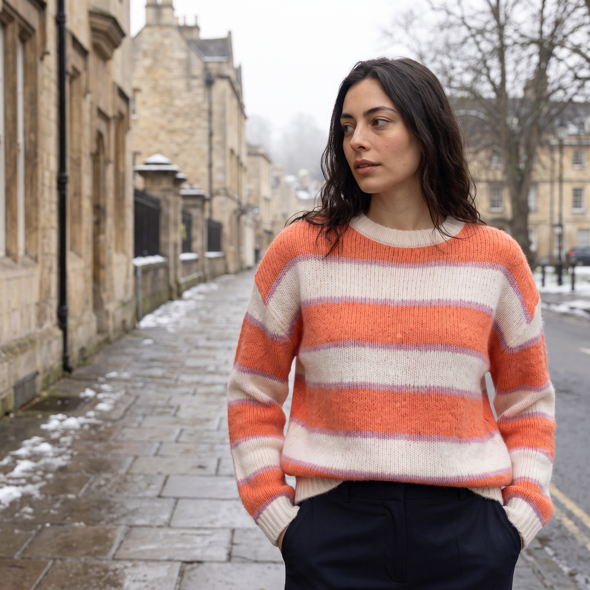 Striped Knit Casual Sweater