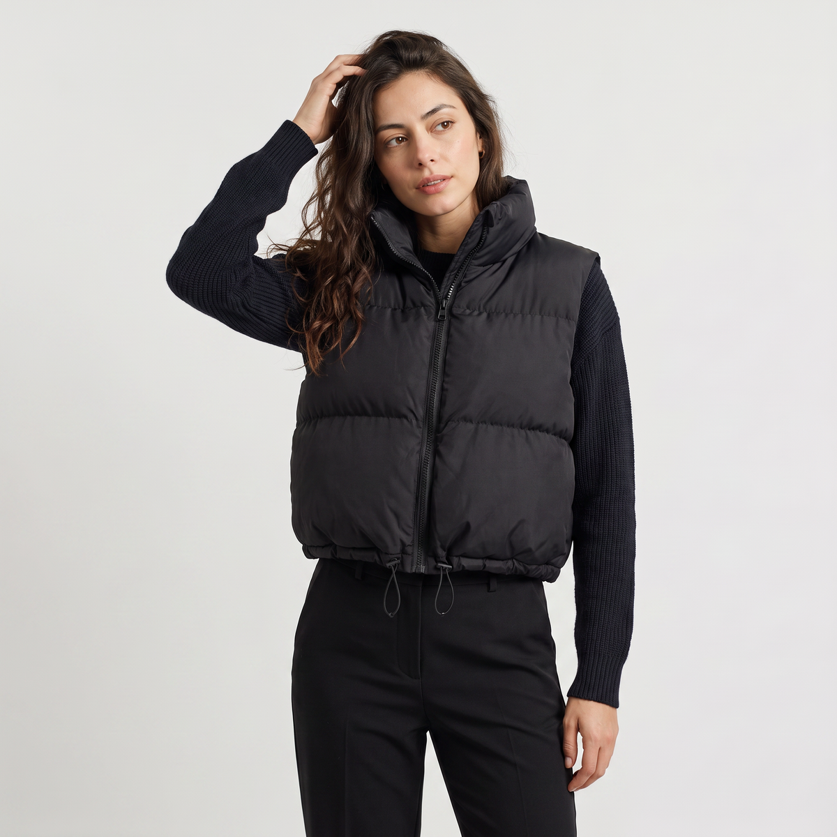 Cropped Quilted Puffer Gilet