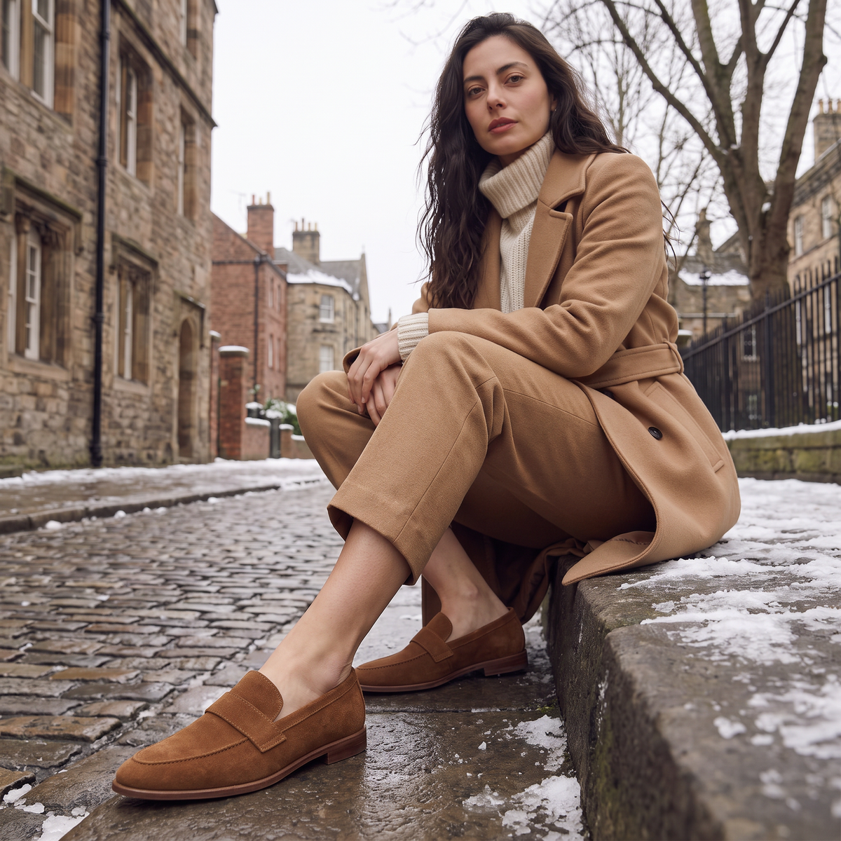Pointed-Toe Penny Loafers