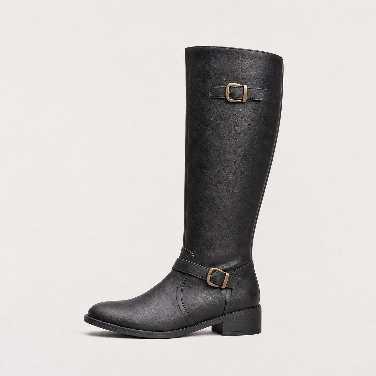 Pu Leather Knee-High Riding Boots