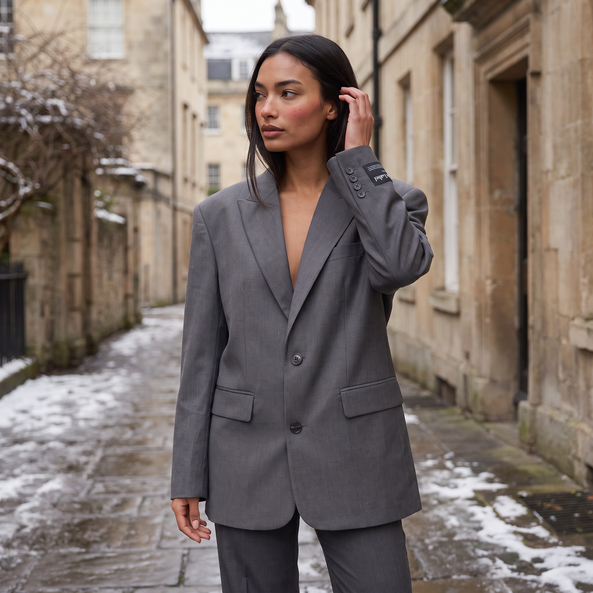 Oversized Notched Lapel Tailored Blazer