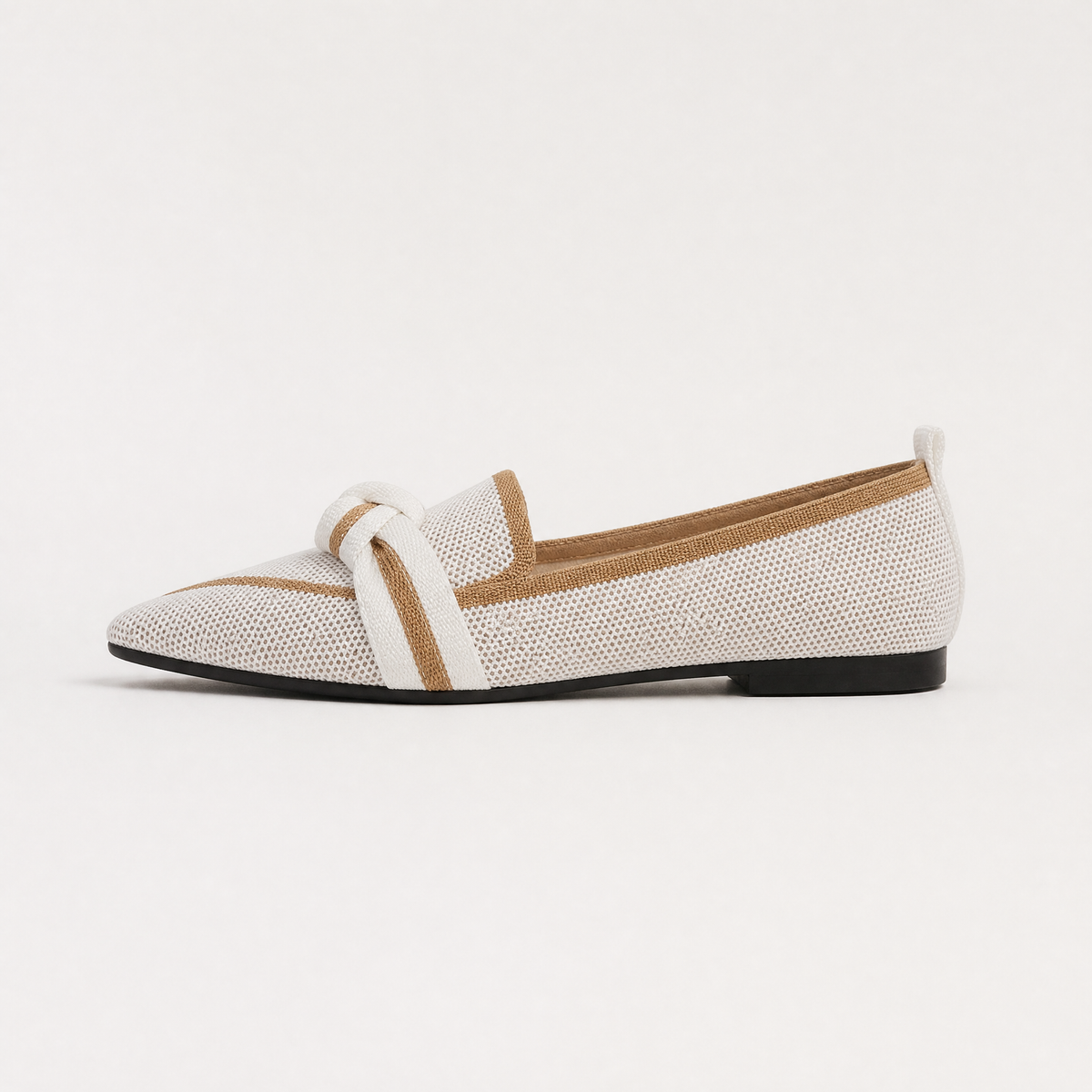 Pointed Knit Slip-On Loafers
