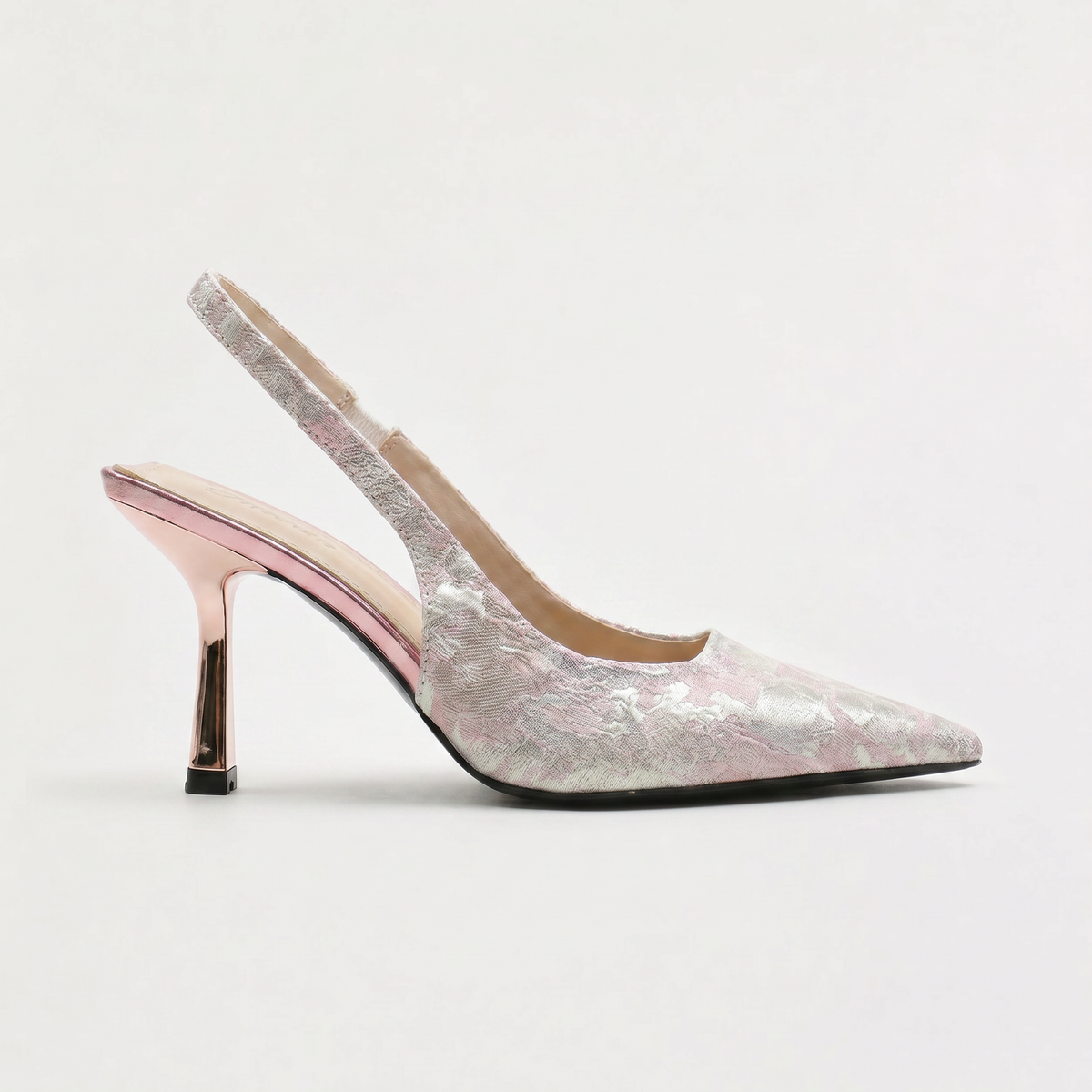 Slingback Heels - Glitter Pointed Toe