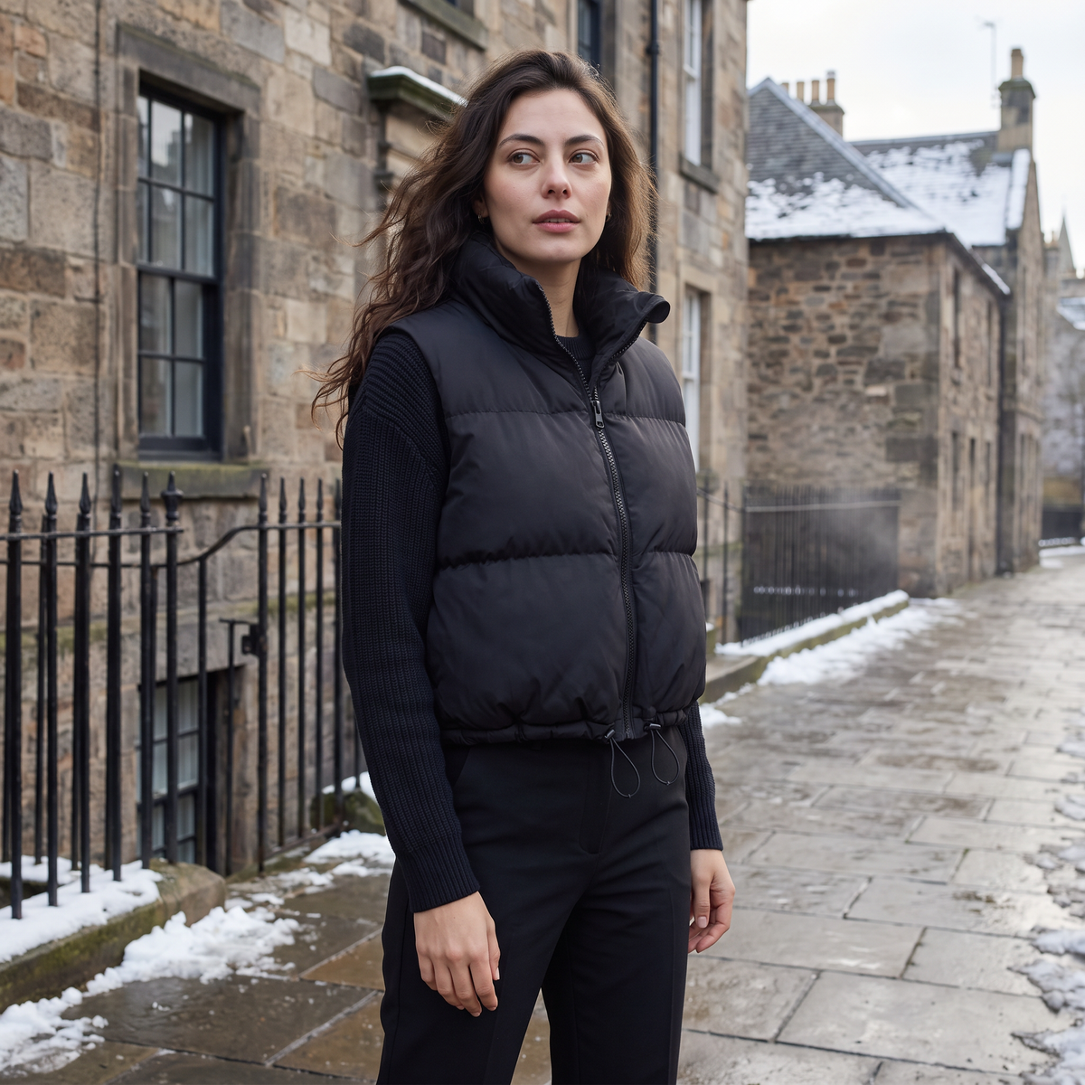 Cropped Quilted Puffer Gilet