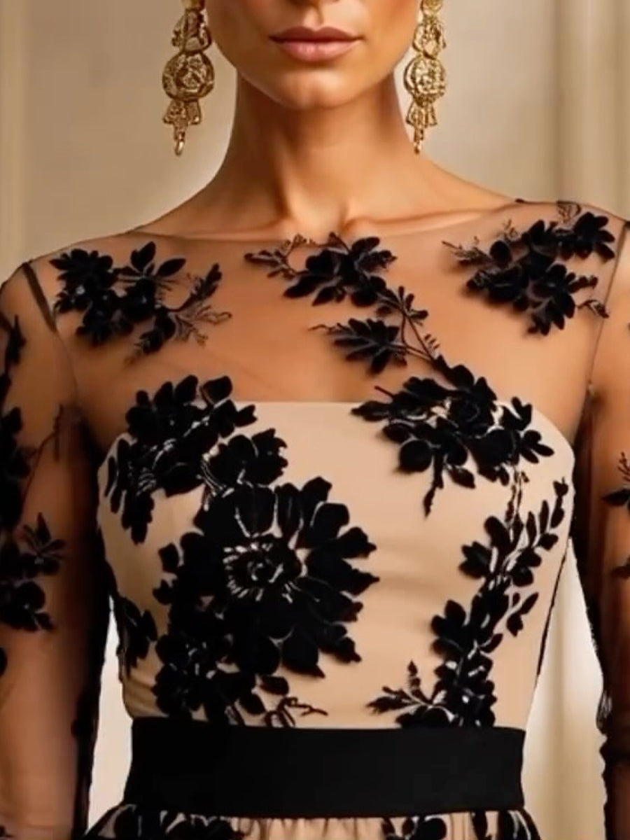 Hannah | Floral Embroidered Tiered Maxi Dress