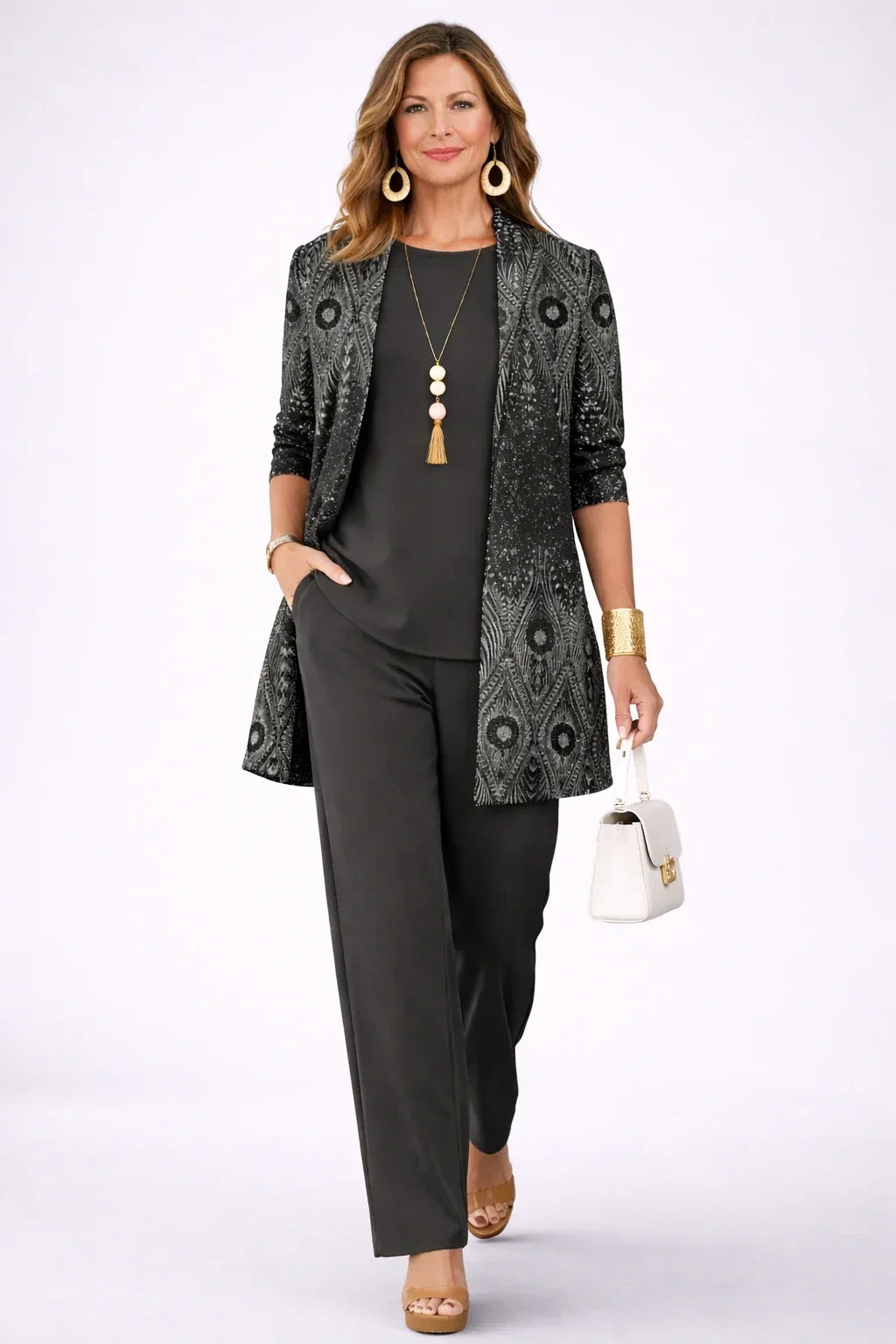 Vera | Black &amp; Silver Paisley 3-Piece Set