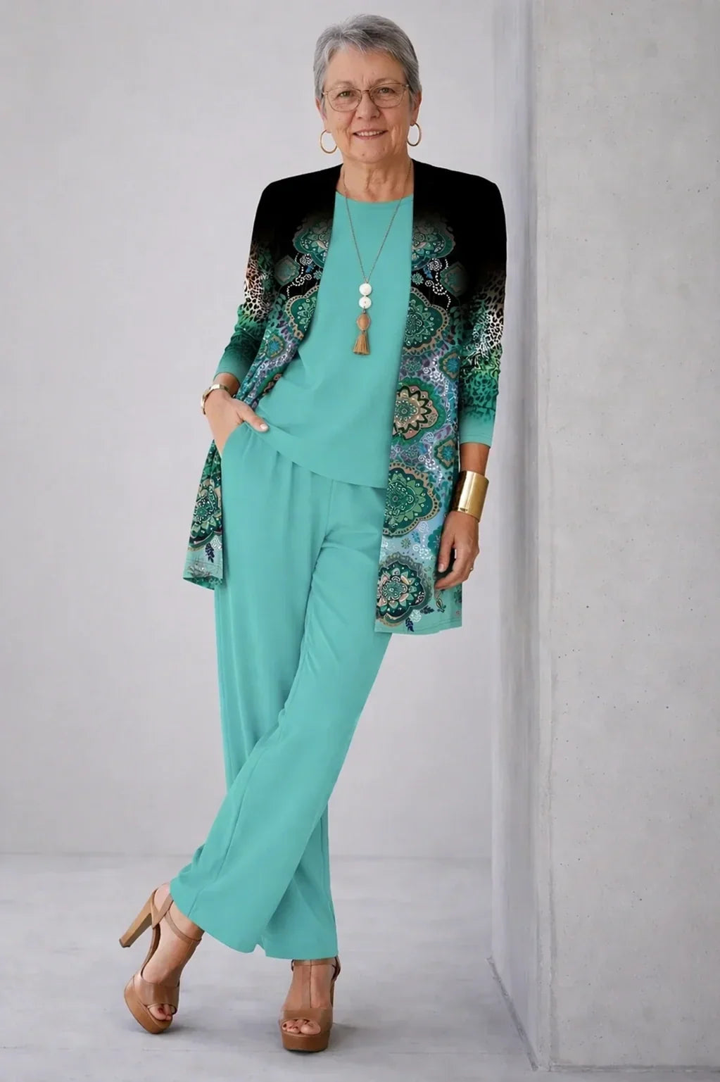 Cassie | Turquoise Mandala Three-Piece Set