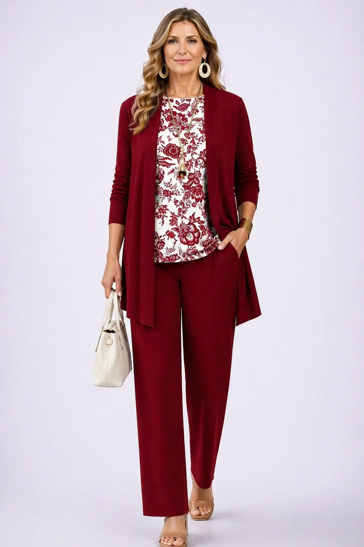 Holly | Burgundy Floral 3-Piece Set