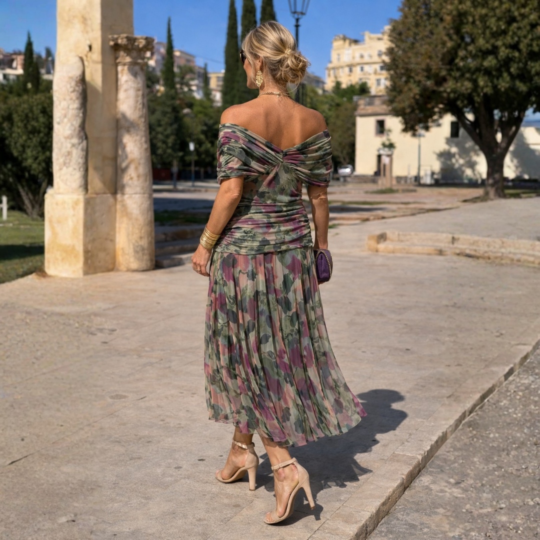Brianna | Women's Draped V Neck Maxi Dress