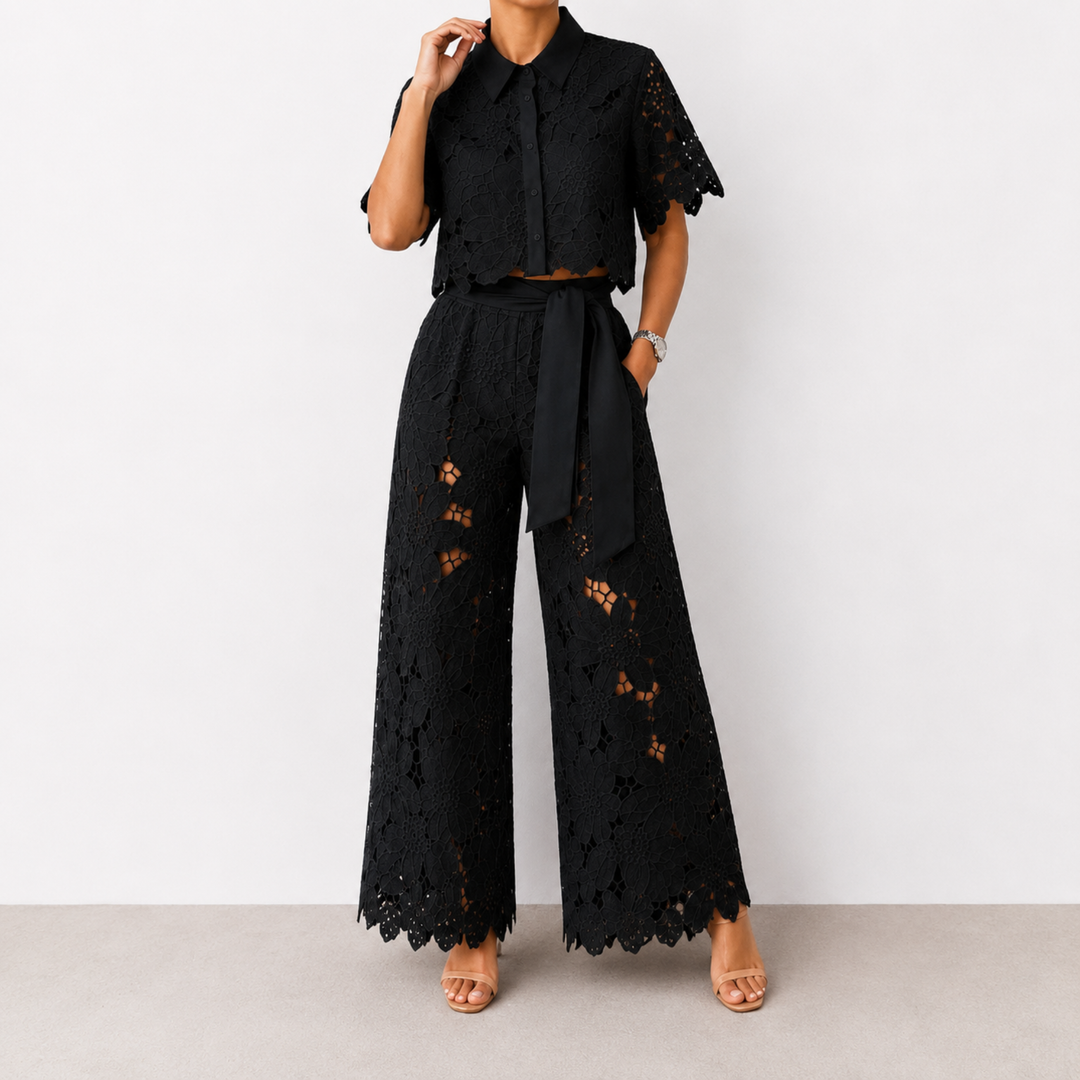 Margot – Lace &amp;amp; Embroidered Two-Piece Set