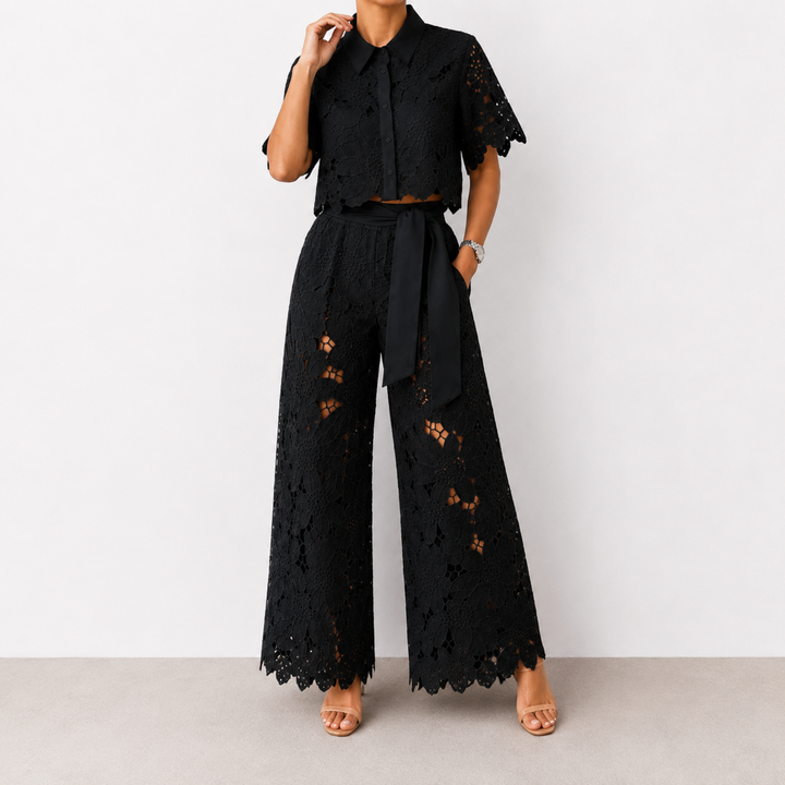 Margot – Lace &amp;amp; Embroidered Two-Piece Set