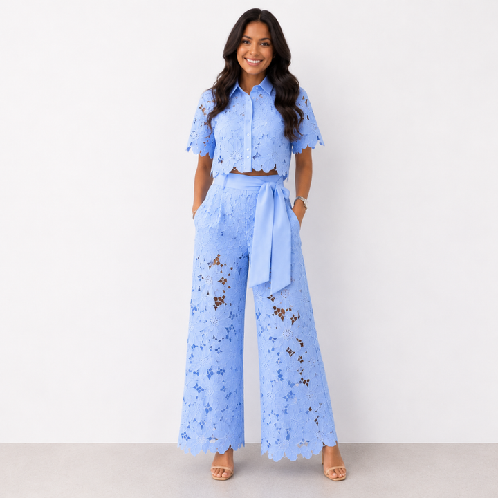 Margot – Lace &amp;amp; Embroidered Two-Piece Set