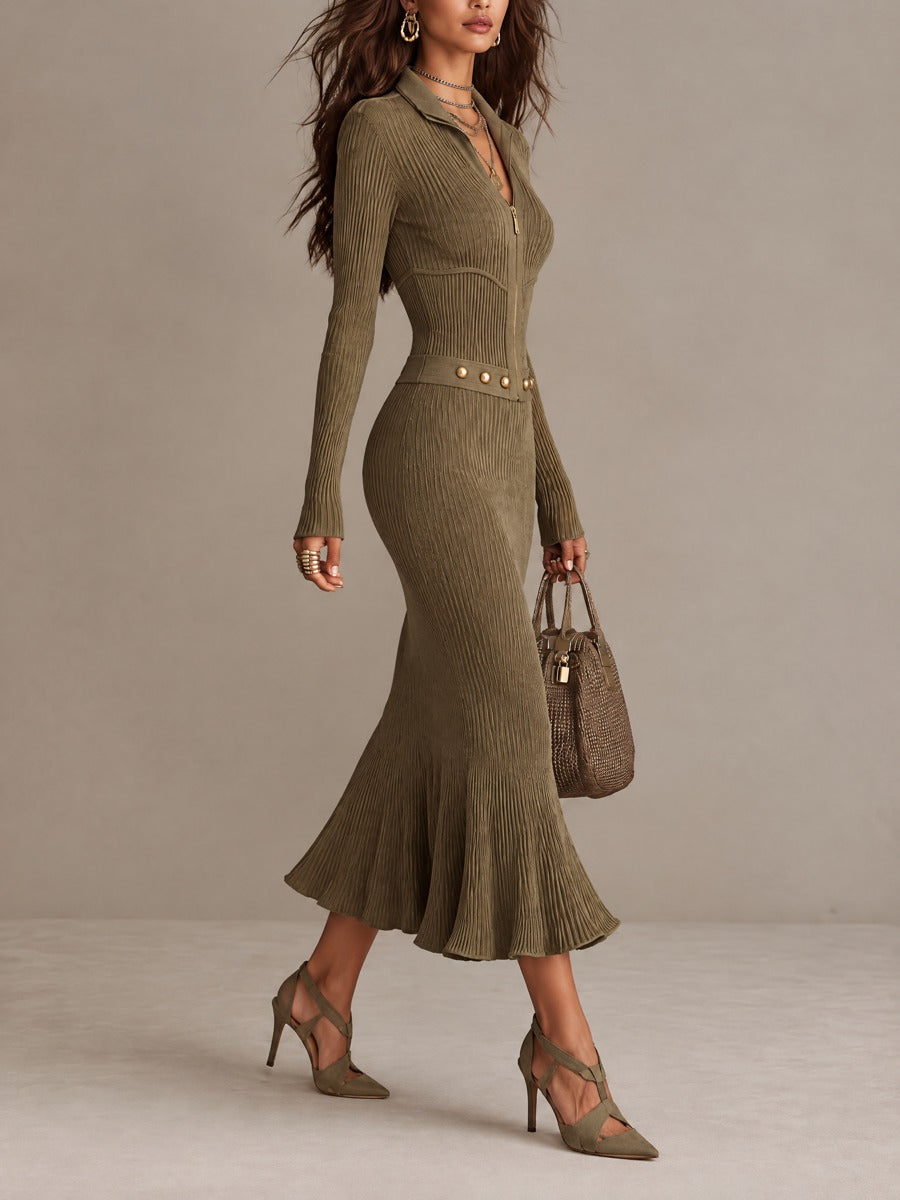 Cosima | Ribbed Mermaid Midi Dress