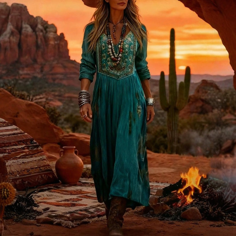 Olivia | Elegant Bohemian Maxi Dress