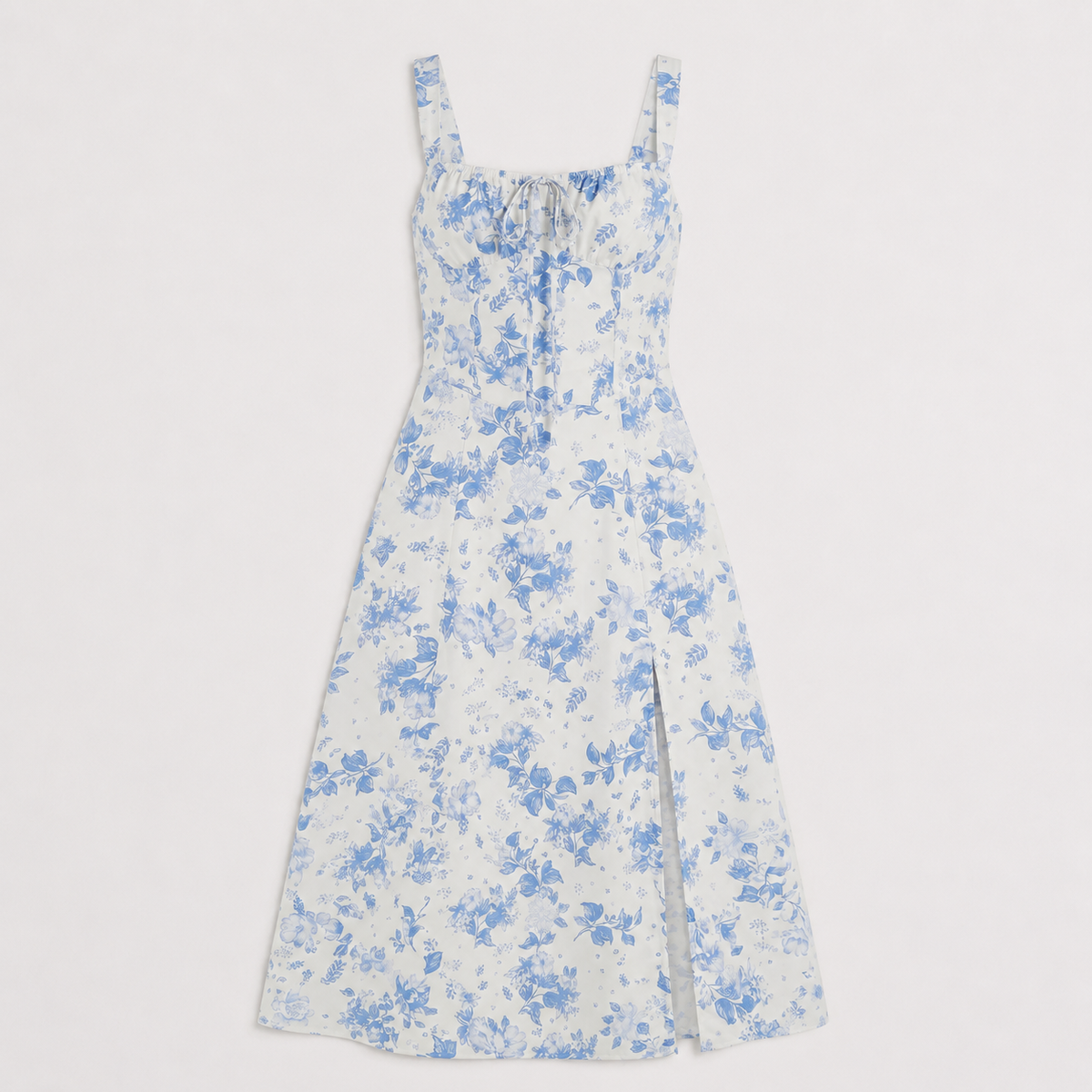 Floral Tie Front Midi Dress