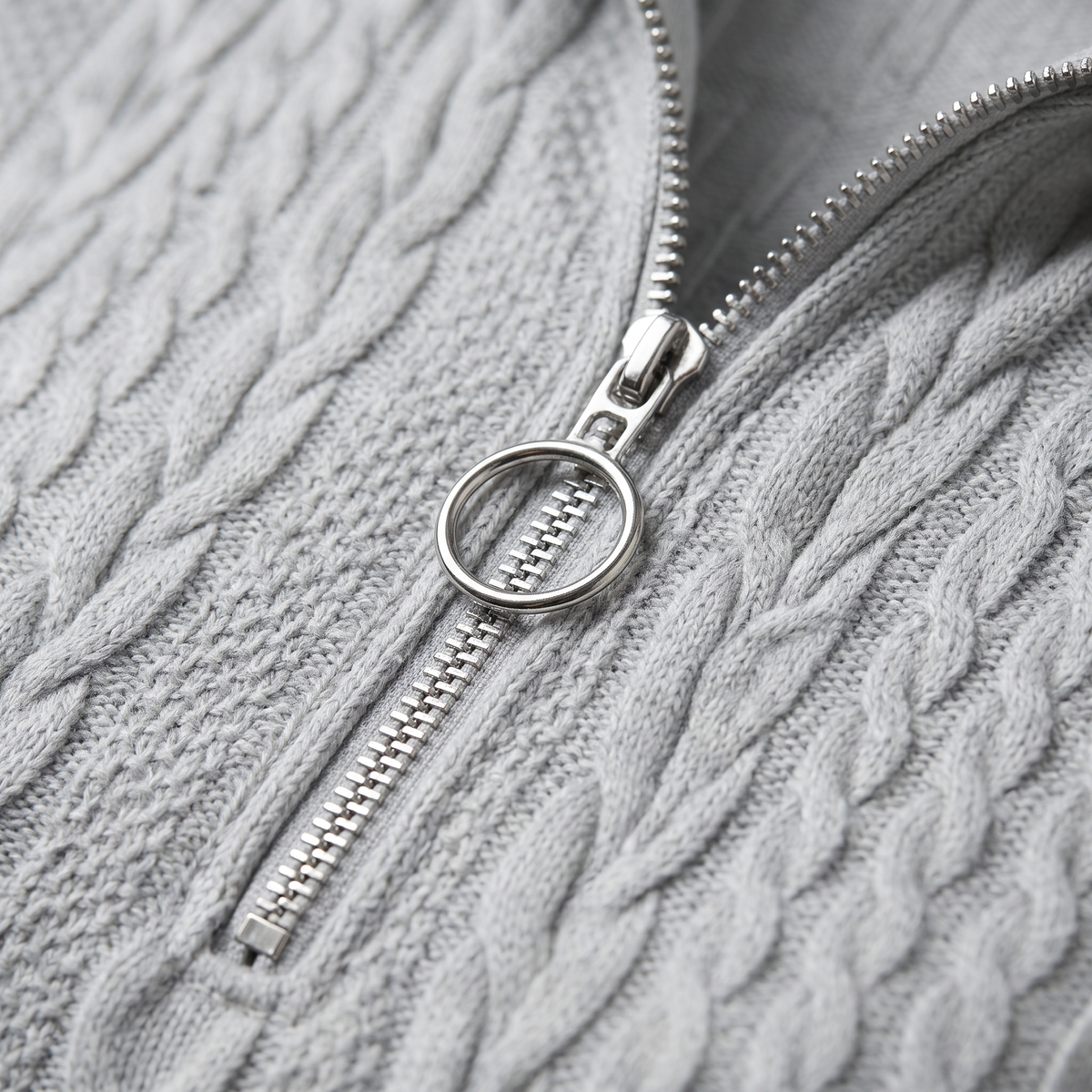 Isabelle | Cable Knit Zip Neck Sweater