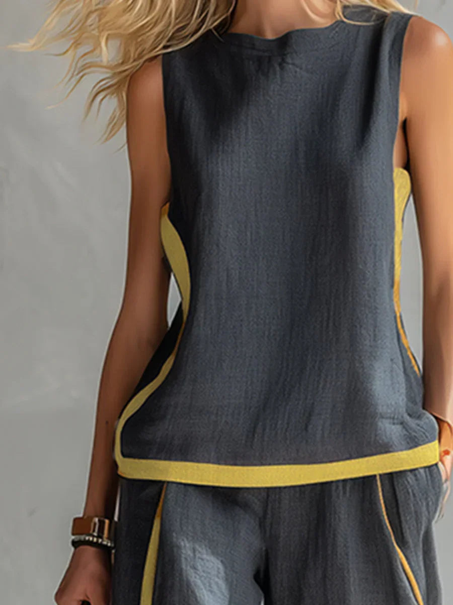 Piper | Contrast-Trim Two-Piece Set