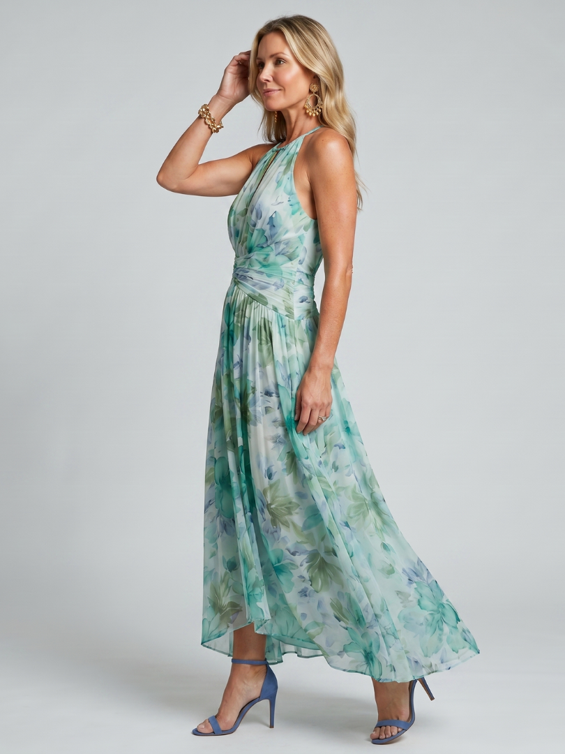 Bralow | Portia Pleated Halter Midi Dress