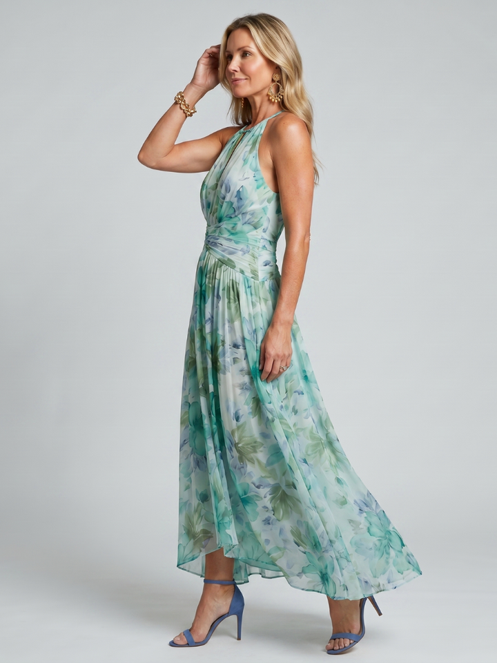 Bralow | Portia Pleated Halter Midi Dress