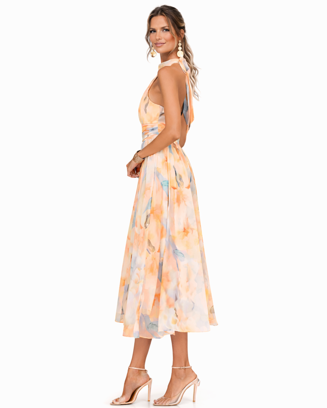 Bralow | Aurora Halter Neck Watercolor Print Dress