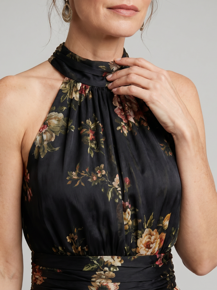 Bralow | Fior Floral Halter Neck Midi Dress