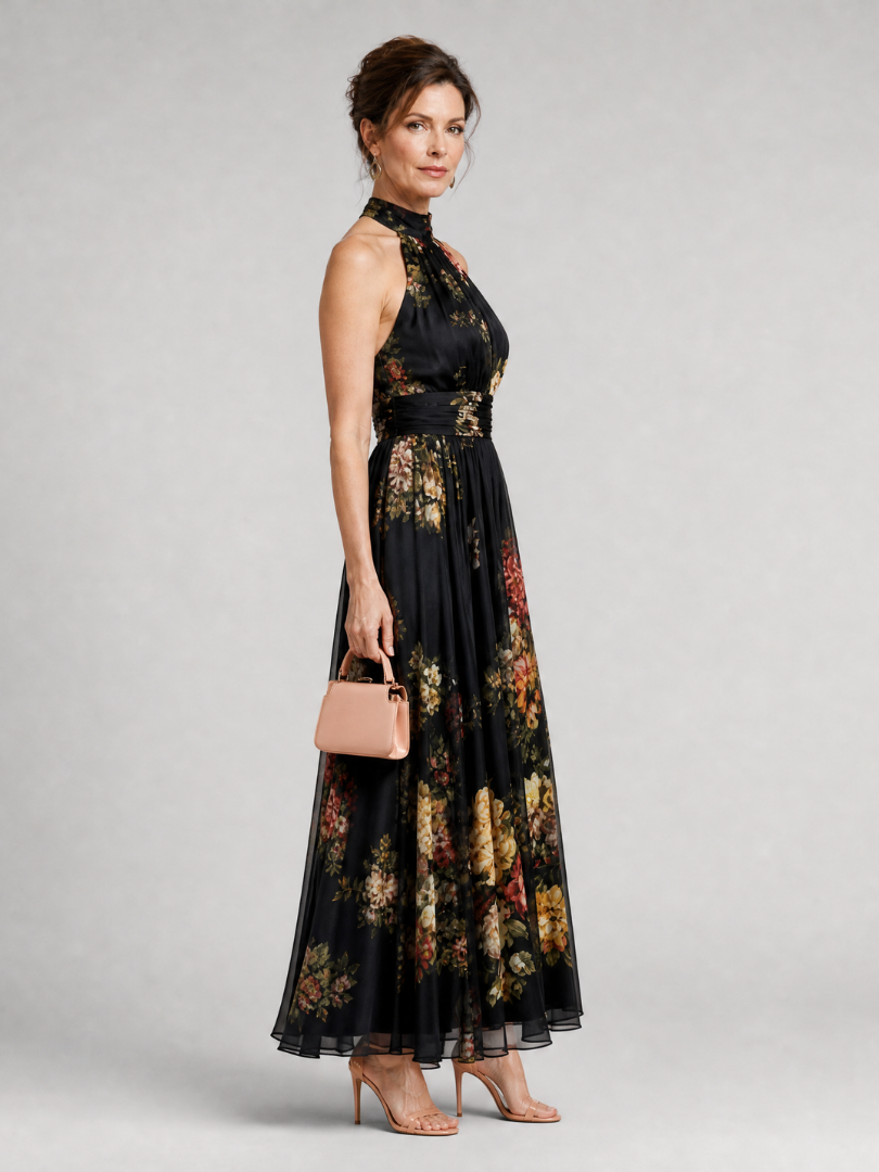 Bralow | Fior Floral Halter Neck Midi Dress