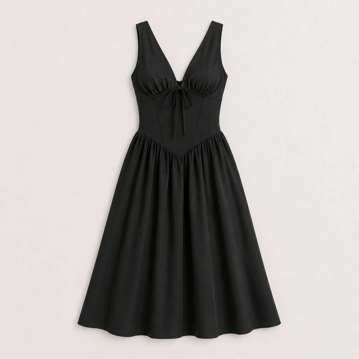 Sleeveless V-Neck Midi Dress