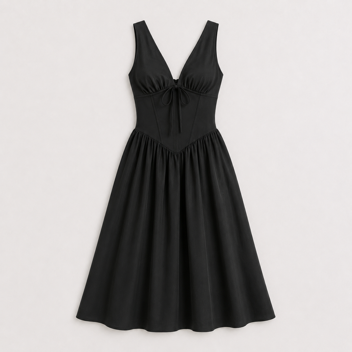 Sleeveless V-Neck Midi Dress