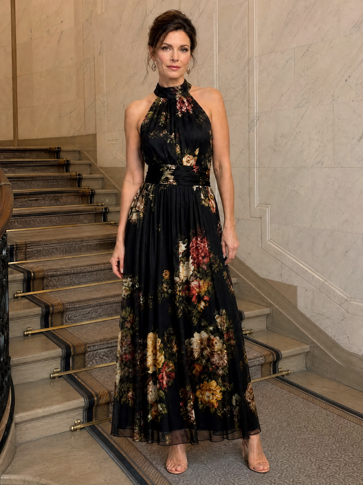 Bralow | Fior Floral Halter Neck Midi Dress