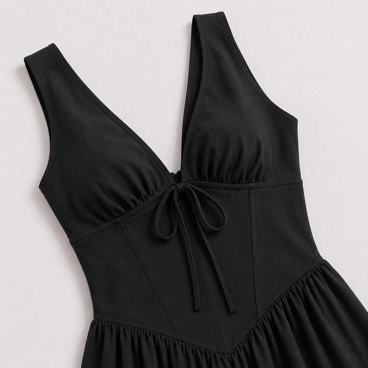 Sleeveless V-Neck Midi Dress