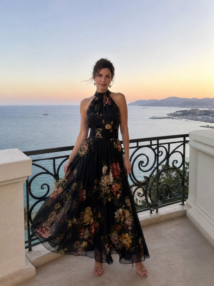 Bralow | Fior Floral Halter Neck Midi Dress