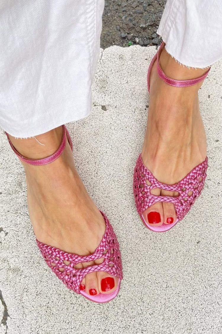Isadora Woven Gold Sandals