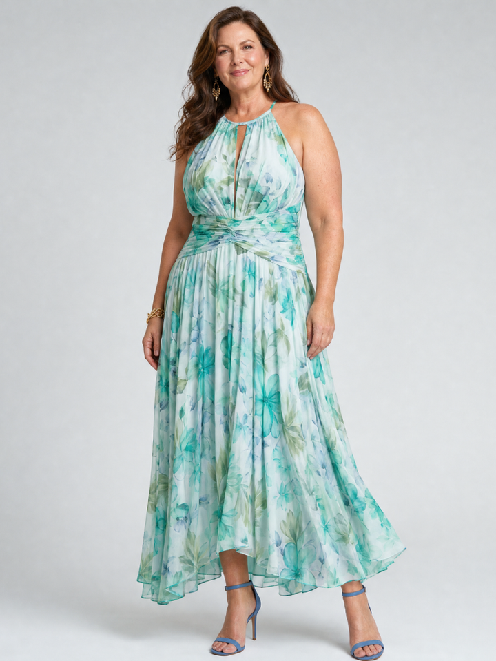 Bralow | Portia Pleated Halter Midi Dress