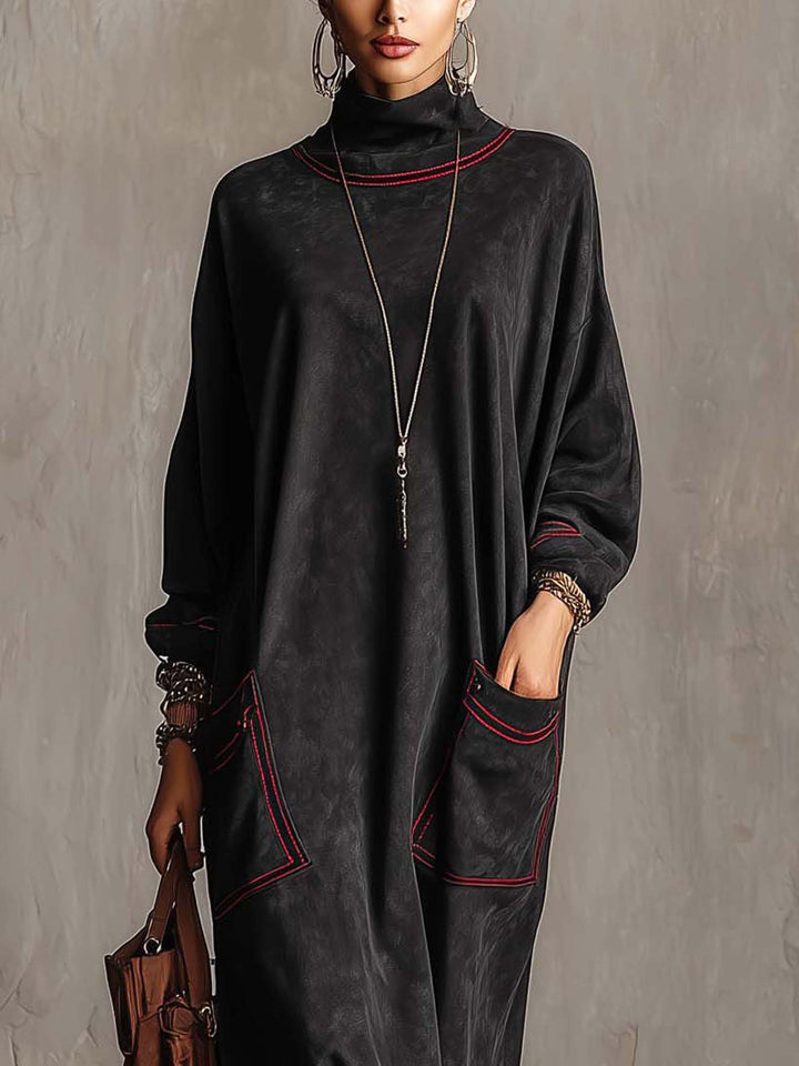 Manuela | Contrast-Stitch Maxi Dress