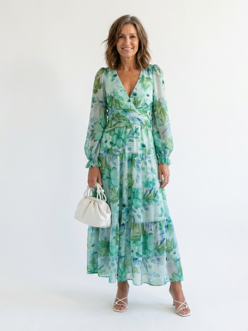 Althea | Long Sleeve Floral Maxi Dress