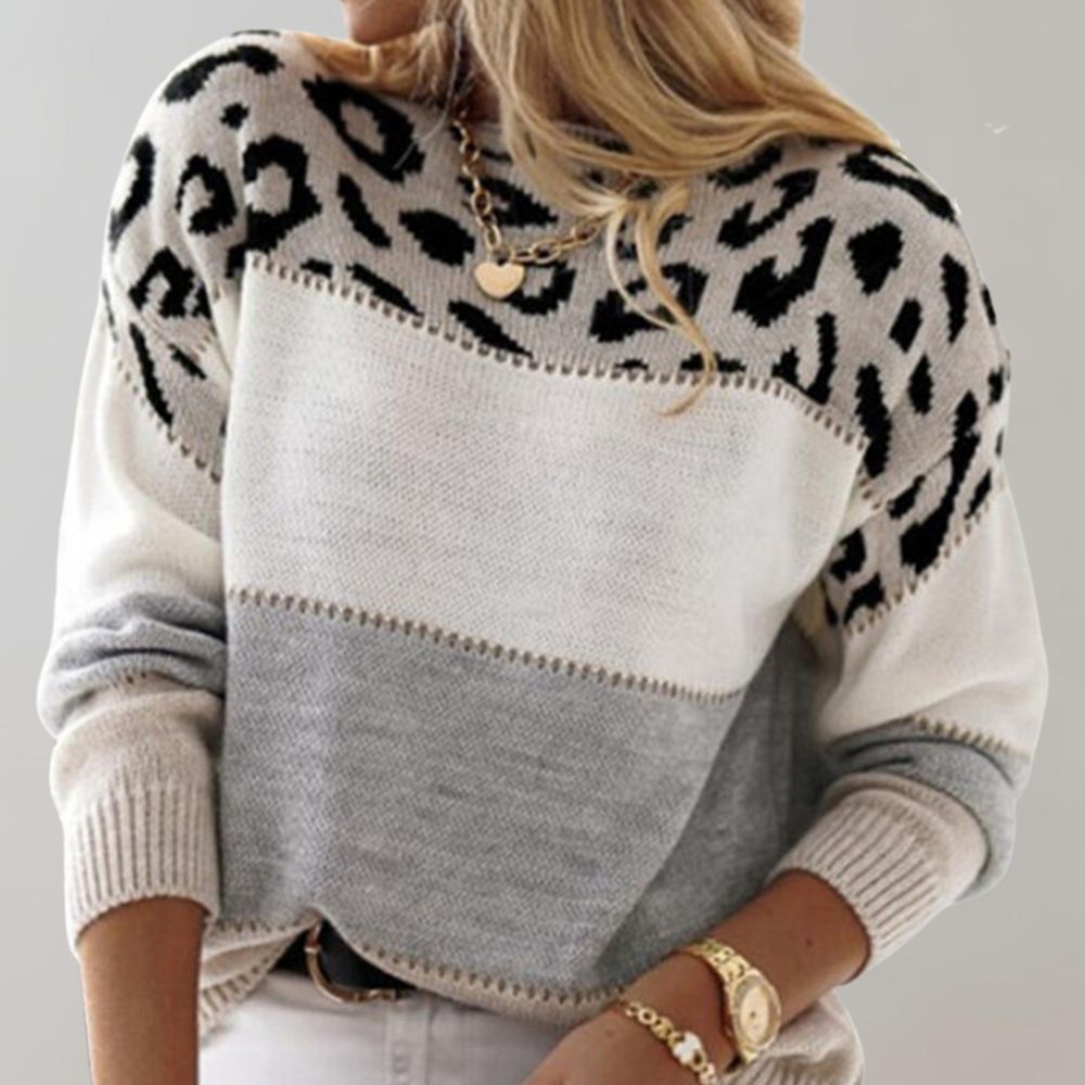 Kennedy | Women's Colourblock Pattern Knit Sweater