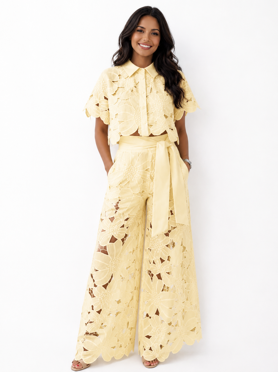 Margot – Lace &amp;amp; Embroidered Two-Piece Set