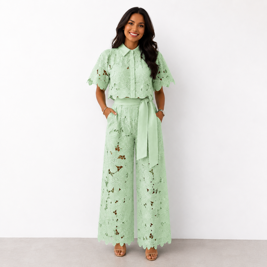 Margot – Lace &amp;amp; Embroidered Two-Piece Set