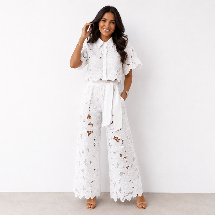 Margot – Lace &amp;amp; Embroidered Two-Piece Set