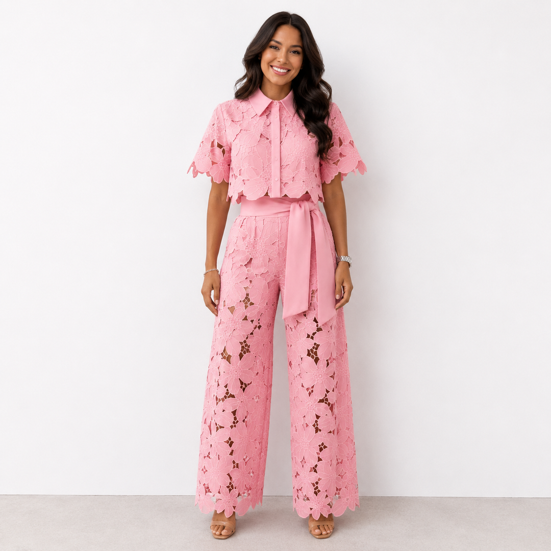 Margot – Lace &amp;amp; Embroidered Two-Piece Set