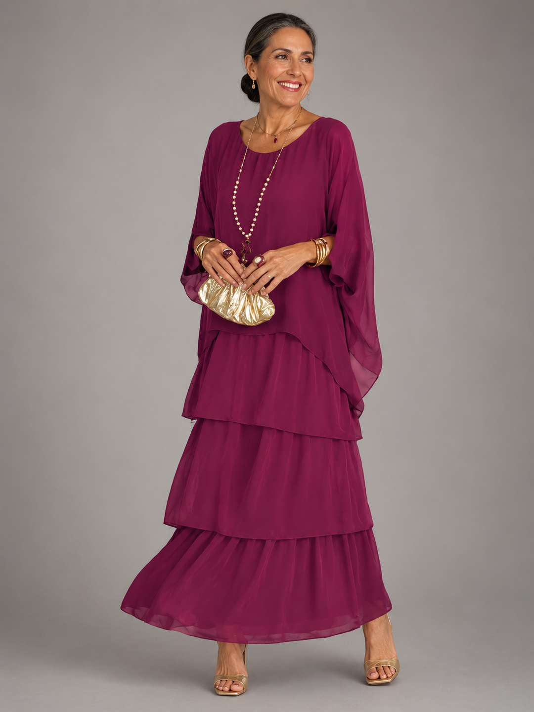 Cambria | Layered Ruffle Maxi Dress