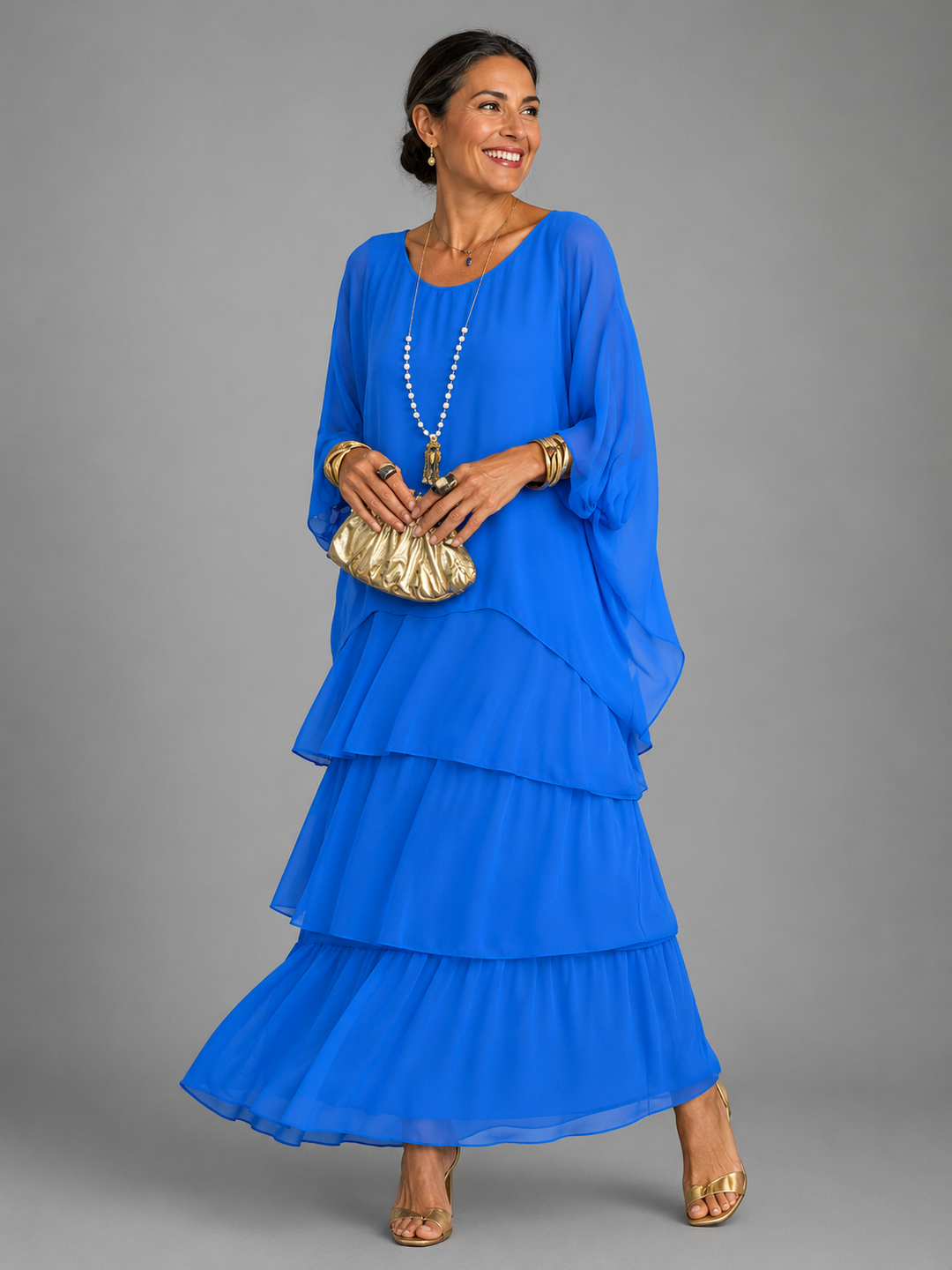 Cambria | Layered Ruffle Maxi Dress