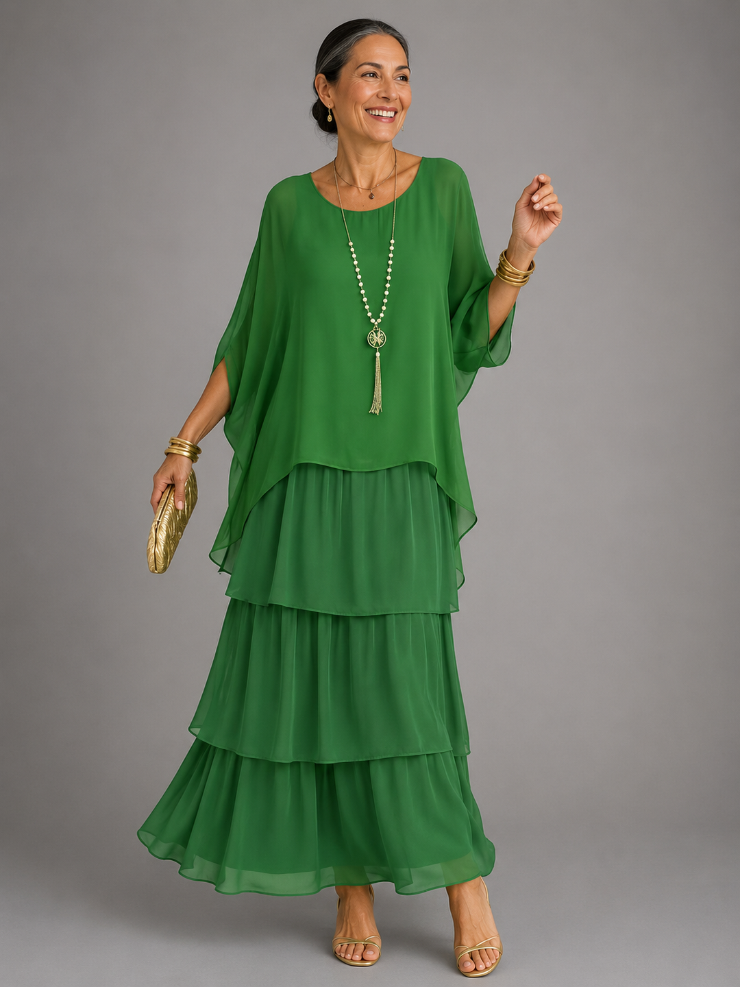 Cambria | Layered Ruffle Maxi Dress